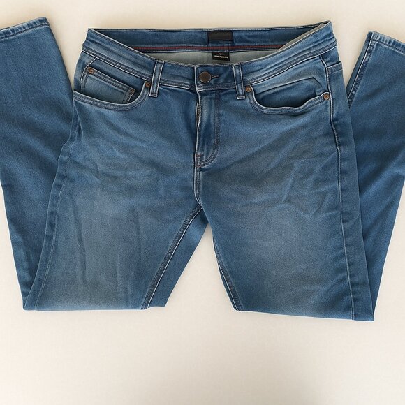 Steve's Jeans Mens 32x32 Blue Slim Fit Straight Light Wash Stretch Zipper Pocket - Picture 1 of 13